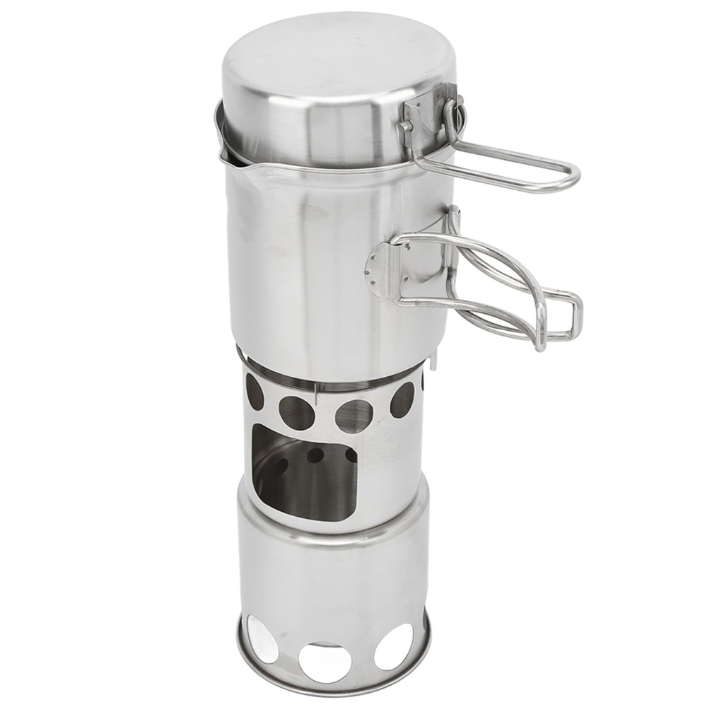 Camping Cooking Pot With Lid - طقم أواني طهي للتخييم من الفولاذ