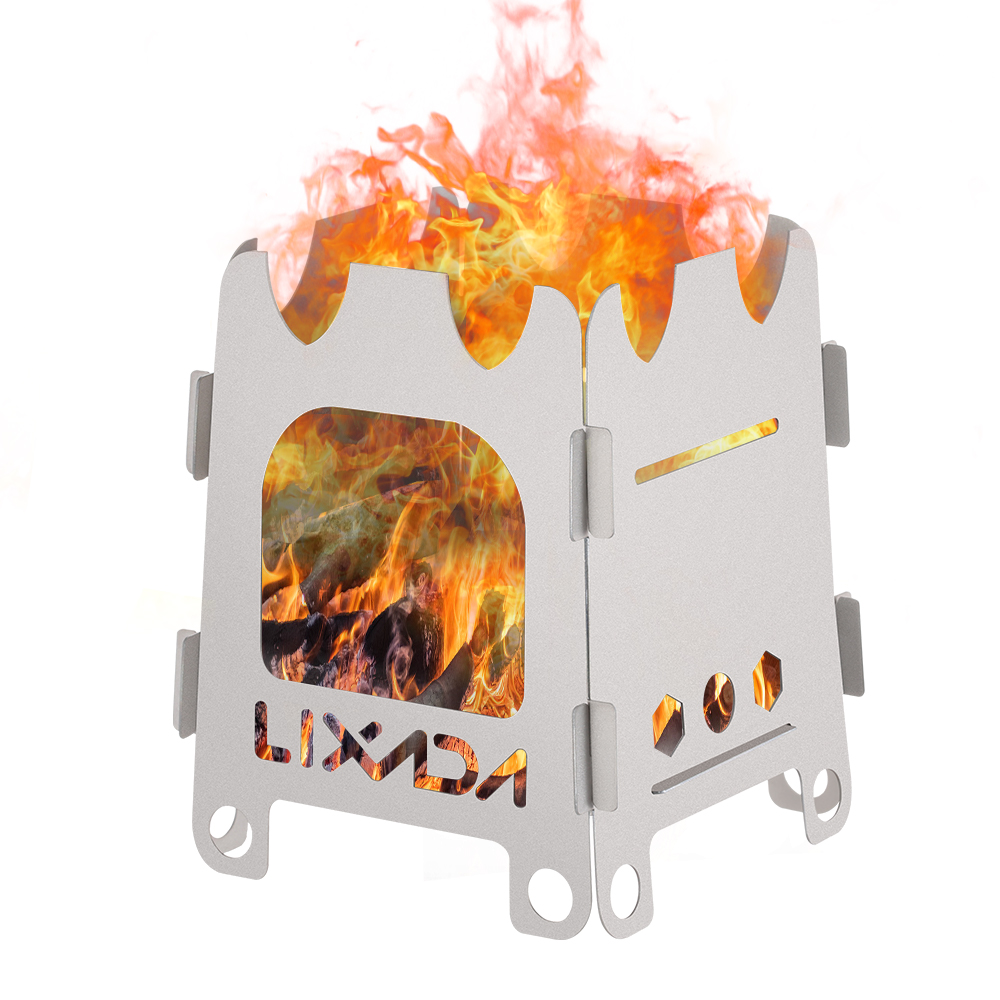 Camping Cooking Wood Stove - Lixada-موقد محمول للتخييم في الهواء الطلق