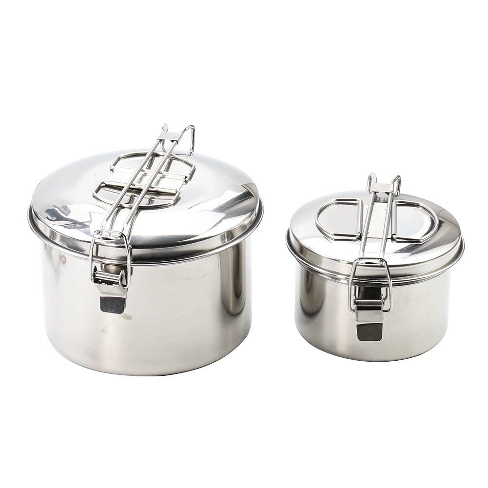 Camping Cooking Pot With Lid - وعاء معلق للتخييم من الفولاذ المقاوم