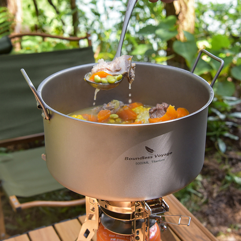 Camping Cooking Books - رحلة لا حدود لها-وعاء تيتانيوم محمول