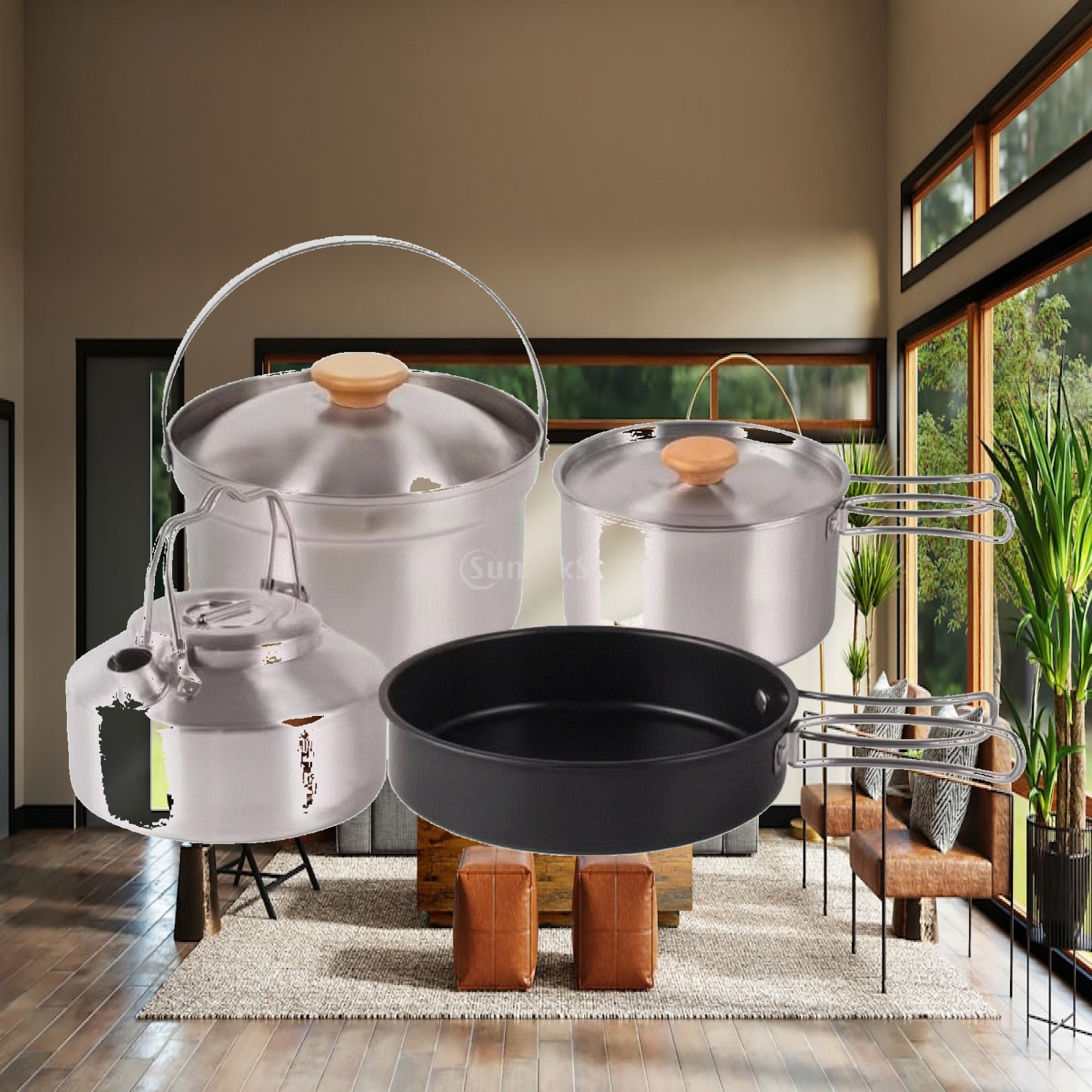 Camping Cooking Mess Kit - طقم طهي للتخييم من الفولاذ المقاوم