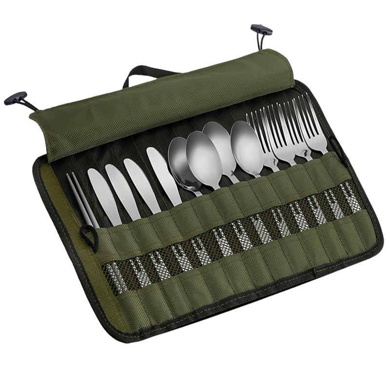 Camping Cooking Utensil Organizer - حقيبة أدوات مائدة للتخييم في الهواء
