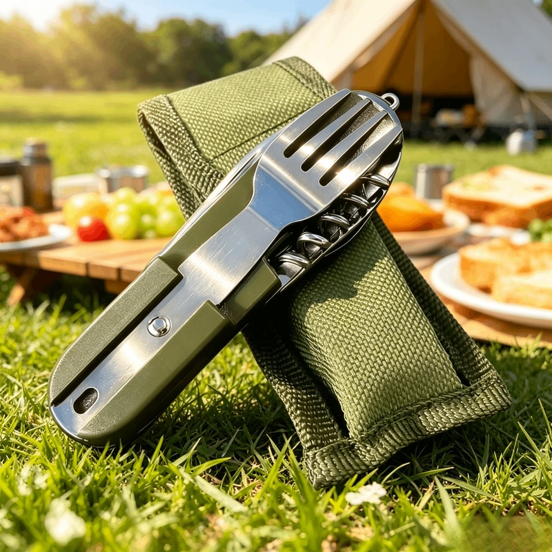 Camping Cooking Cutlery Set - طقم أدوات مائدة للتخييم من الفولاذ