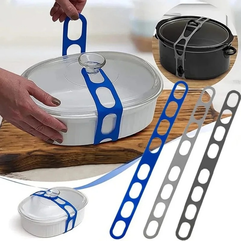 Camping Cooking Pot With Lid - حزام سيليكون مرن قابل لإعادة الاستخدام