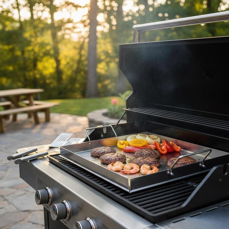Camping Cooking Pan - شواية مسطحة عالمية مقاس 18x16 بوصة