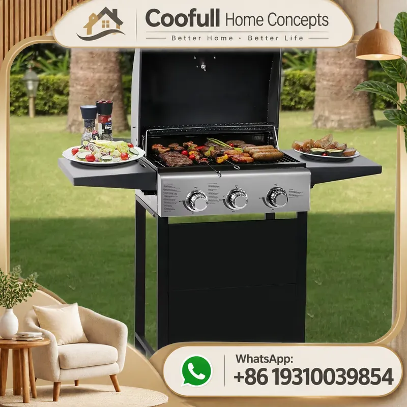 Camping Cooking Table Foldable - شواية غاز البروبان مع موقد جانبي،