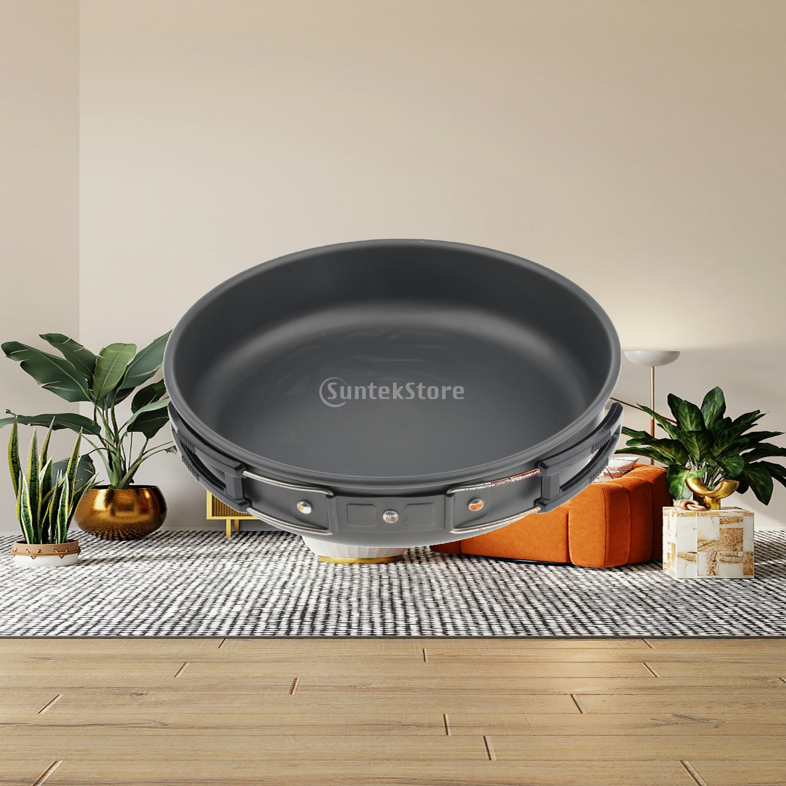 Camping Cooking Frying Pan - مقلاة تخييم محمولة من الألومنيوم غير
