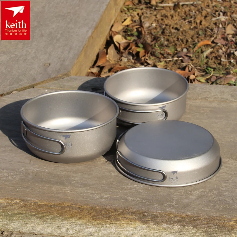 Camping Cooking Pan - كيث 3 قطعة تجهيزات المطابخ التيتانيوم