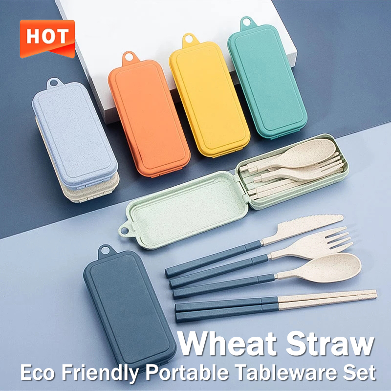 Camping Cooking Cutlery Set - 4 قطعة مجموعة أدوات المائدة المحمولة