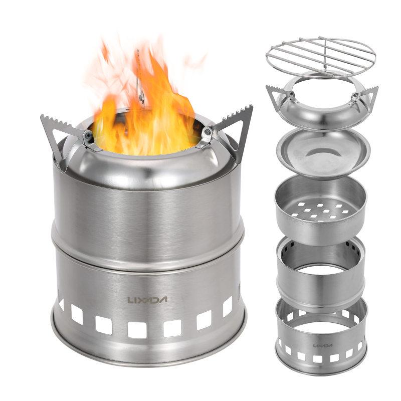 Camping Cooking Wood Stove - Lixada-موقد خشبي من الفولاذ المقاوم للصدأ