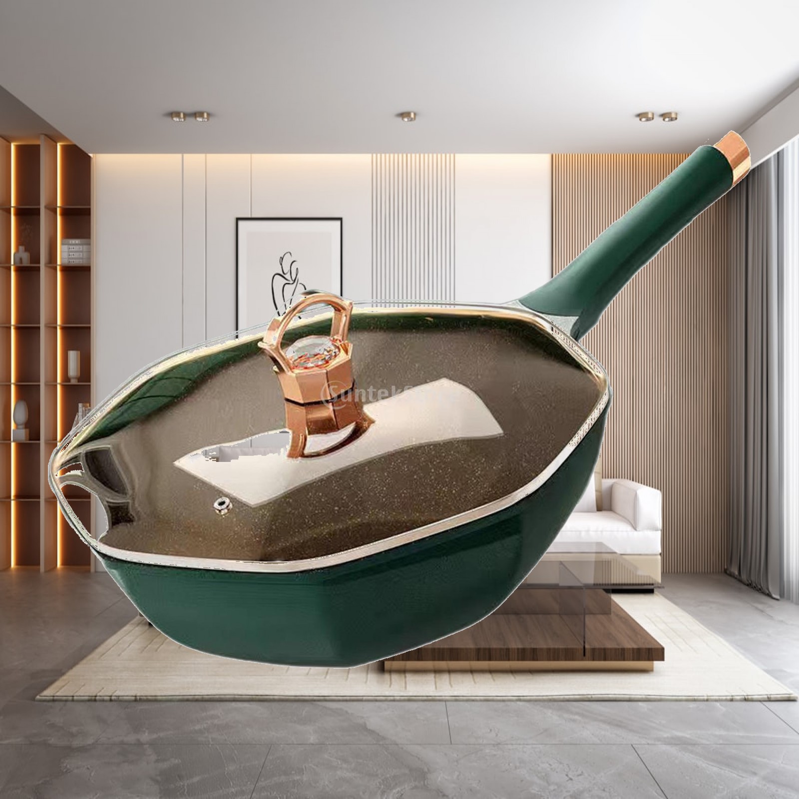 Camping Cooking Pot With Lid - مقلاة ثمانية الأضلاع مع غطاء سهلة