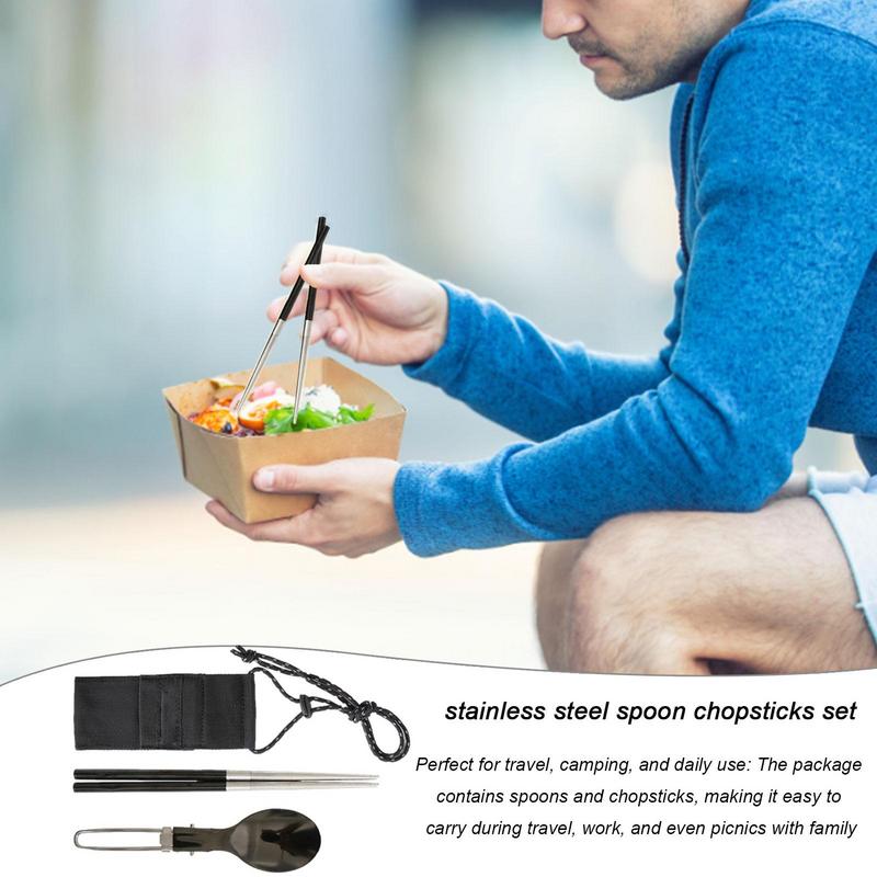 Camping Cooking Cutlery Set - طوي ملعقة عيدان السفر التخييم تناول
