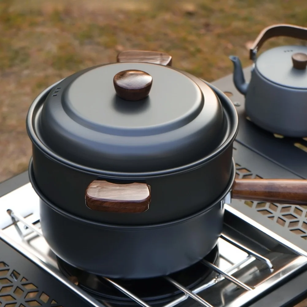 Camping Cooking Pot With Lid - 3L التخييم طقم أوعية الطبخ سبائك