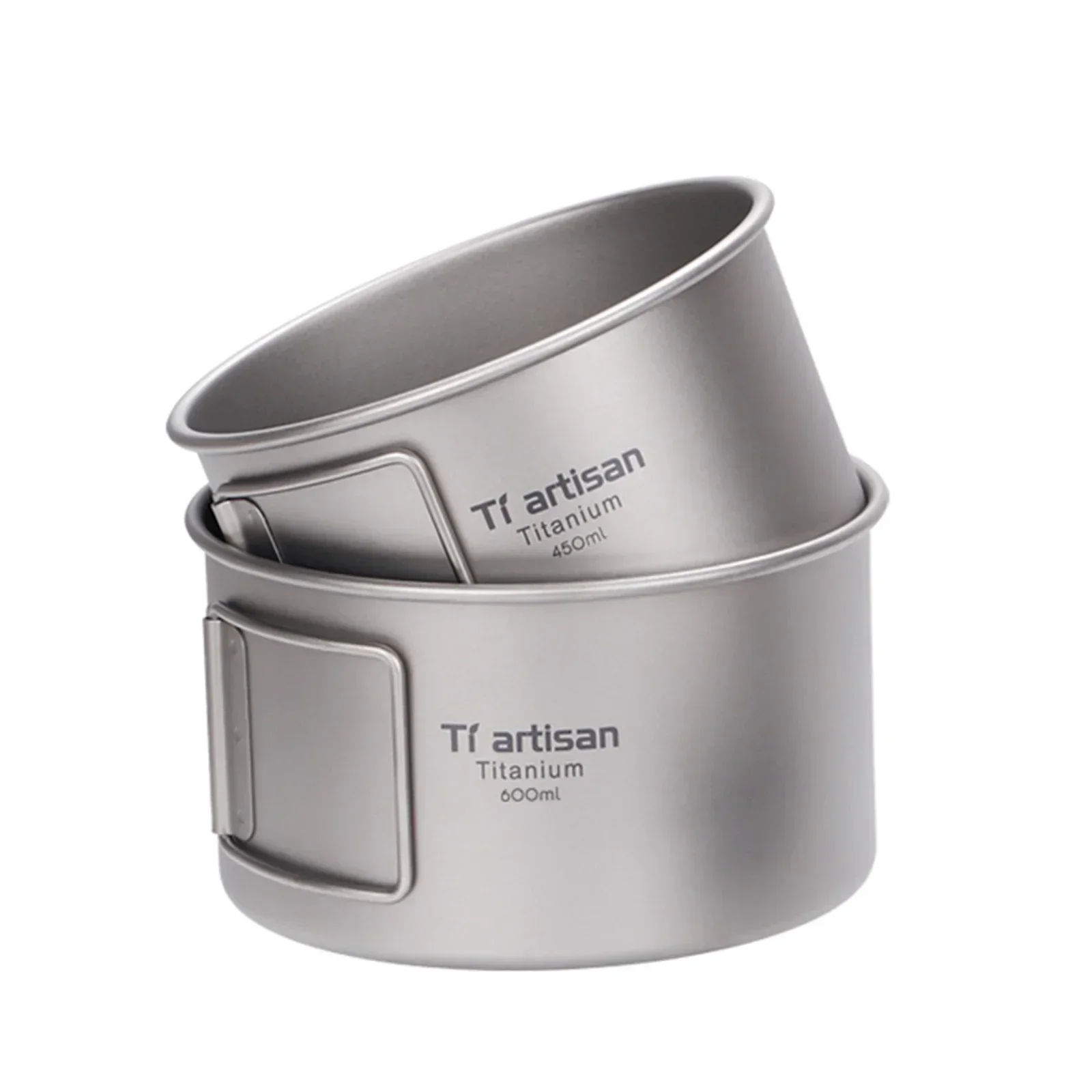 Camping Cooking Pot With Lid - وعاء التيتانيوم مع مقبض قابل للطي