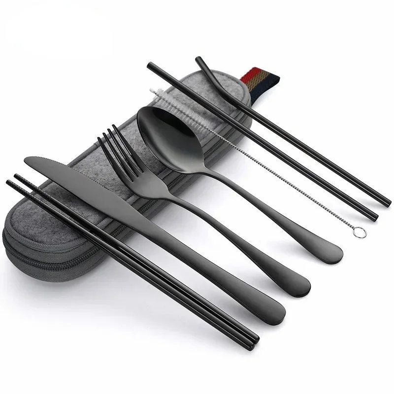 Camping Cooking Cutlery Set - طقم أدوات مائدة للسفر قابلة لإعادة