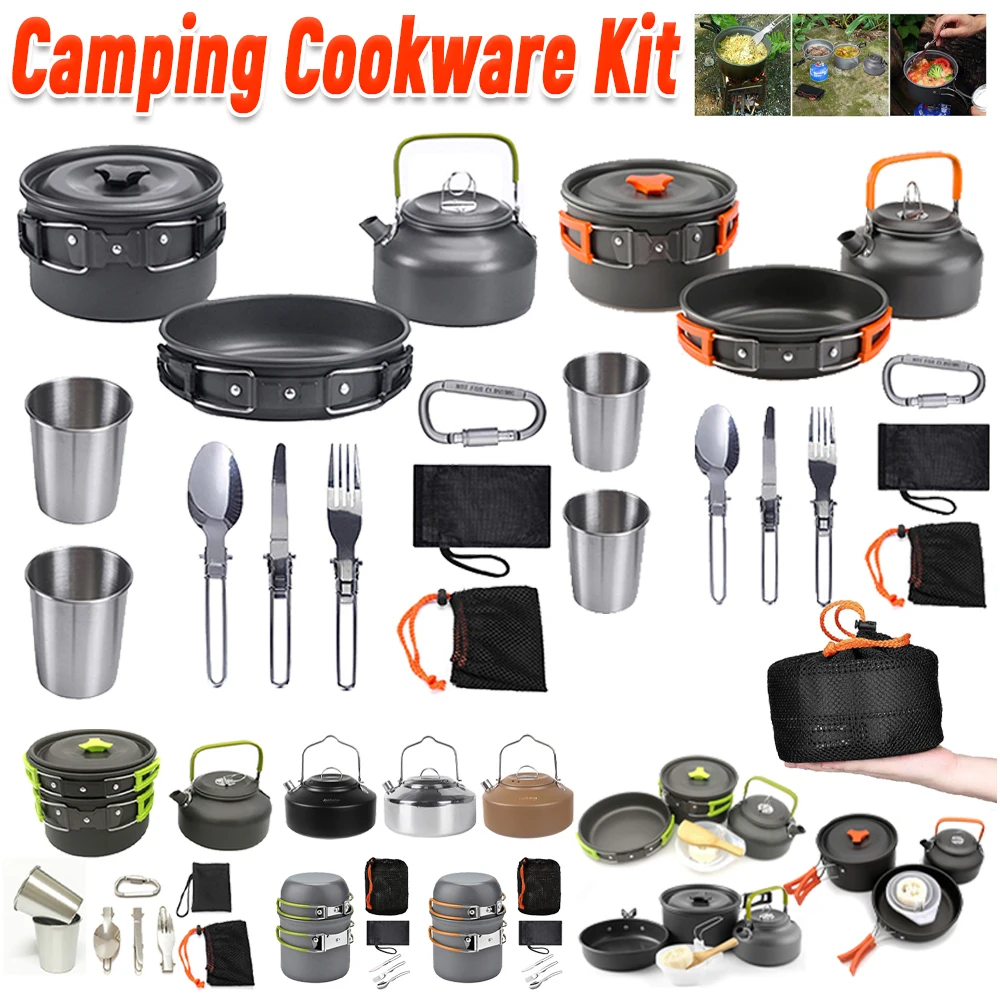Camping Cooking Pan - طقم أدوات طهي للتخييم، غلاية ووعاء