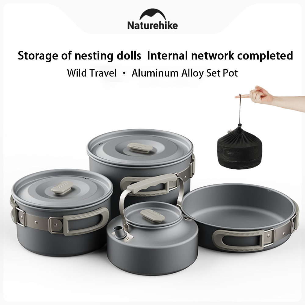 Camping Cooking Pan - مجموعة أواني خارجية من Naturehike، معدات
