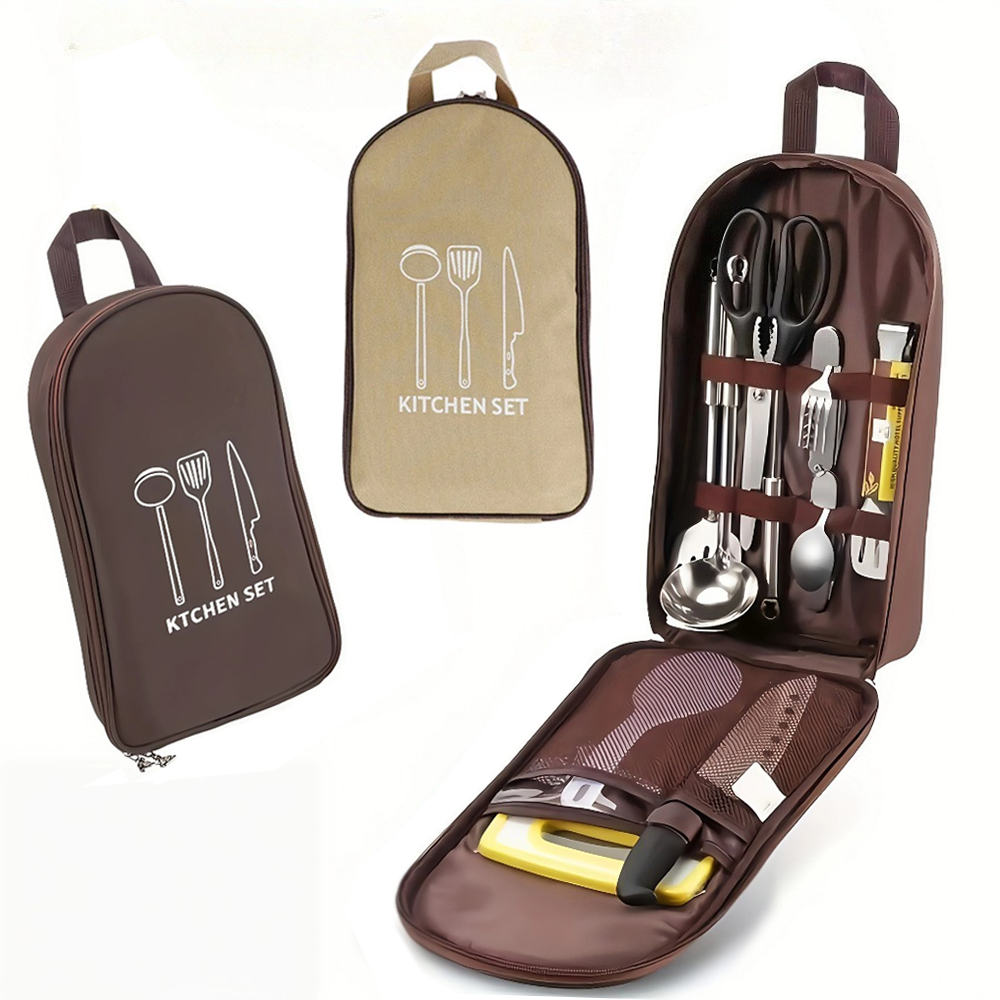حقيبة طهي محمولة للاستخدام الخ - مراجعة Camping Cooking Utensil Organizer وسعره