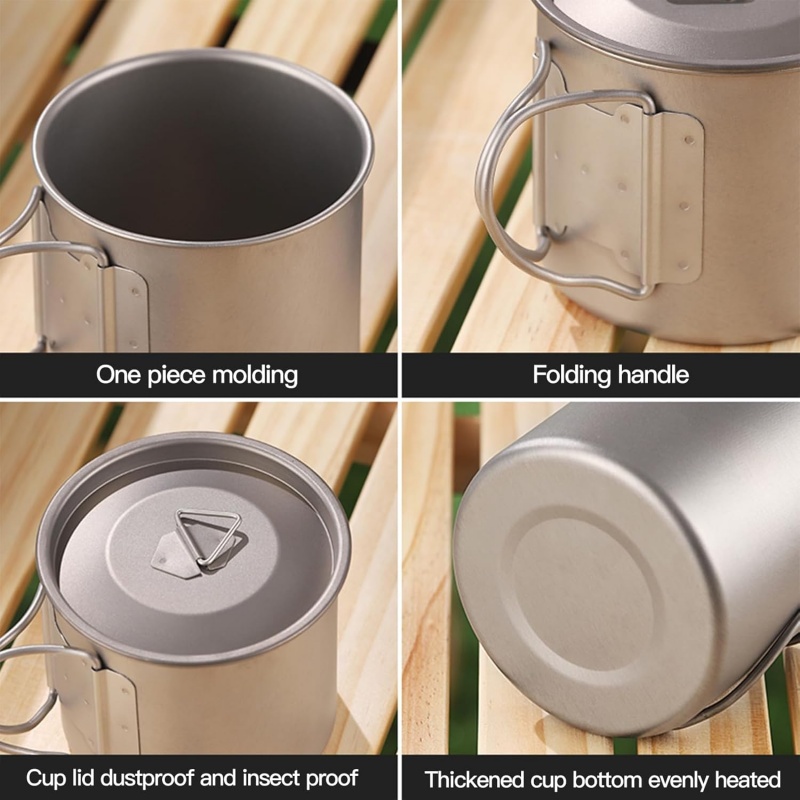 كوب تخييم من التيتانيوم بمقبض  - مراجعة Camping Cooking Pack وسعره
