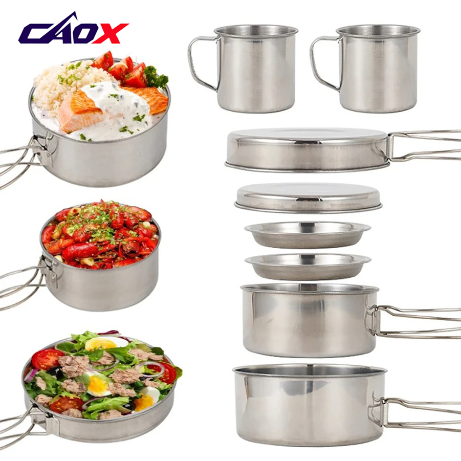 طقم أواني طهي للتخييم من CAOX  - مراجعة Camping Cooking Mess Kit وسعره