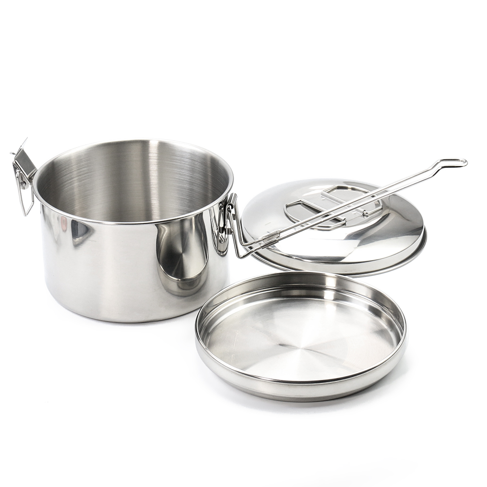 وعاء معلق للتخييم من الفولاذ ا - مراجعة Camping Cooking Pot With Lid وسعره
