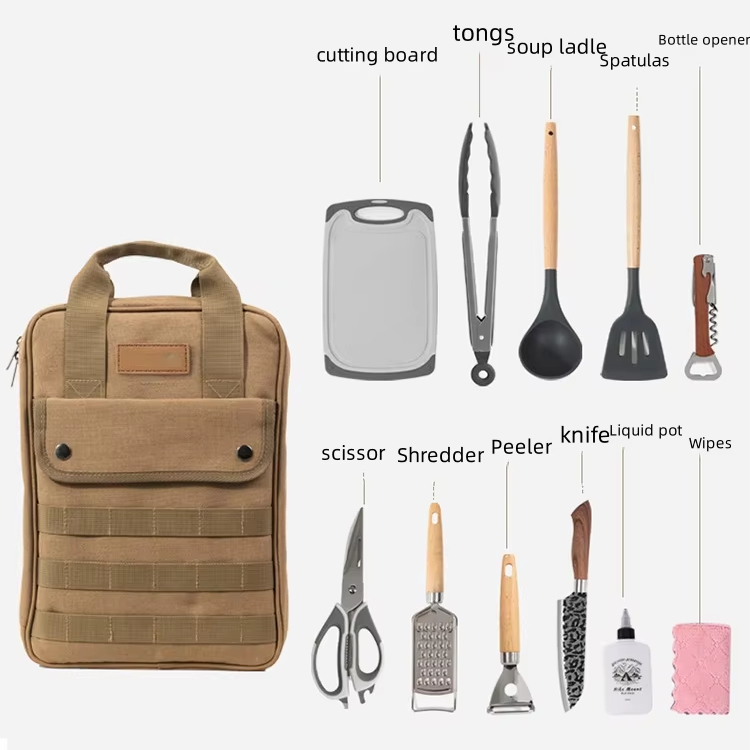 مجموعة أدوات الطهي للتخييم، 12 - مراجعة Camping Cooking Utensil Organizer وسعره