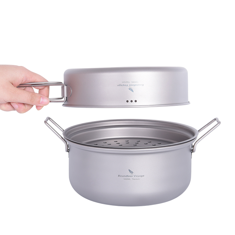 طقم أواني طهي التيتانيوم من Bo - مراجعة Camping Cooking Pan وسعره