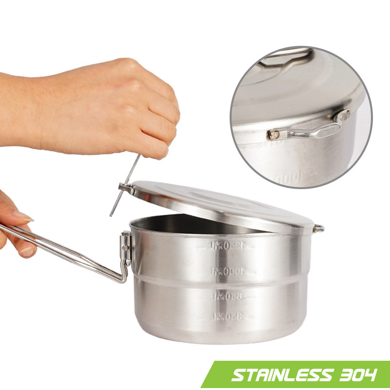 وعاء طبخ خارجي من الفولاذ المق - مراجعة Camping Cooking Pot With Lid وسعره