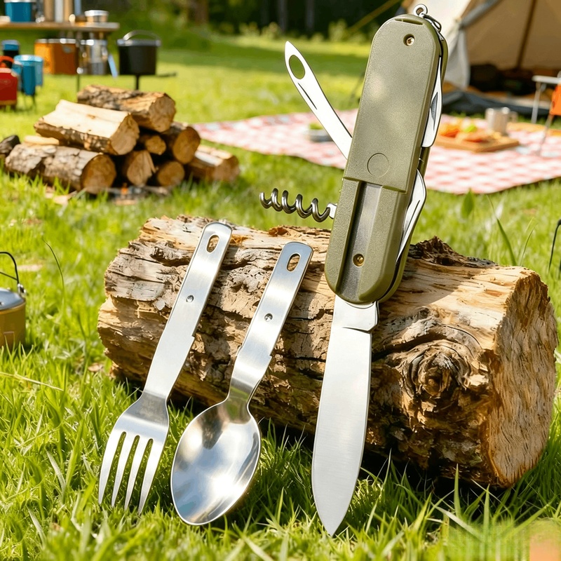 طقم أدوات مائدة للتخييم من الف - مراجعة Camping Cooking Cutlery Set وسعره