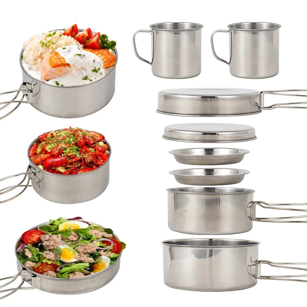 8 قطعة/المجموعة التخييم تجهيزا - مراجعة Camping Cooking Pack وسعره