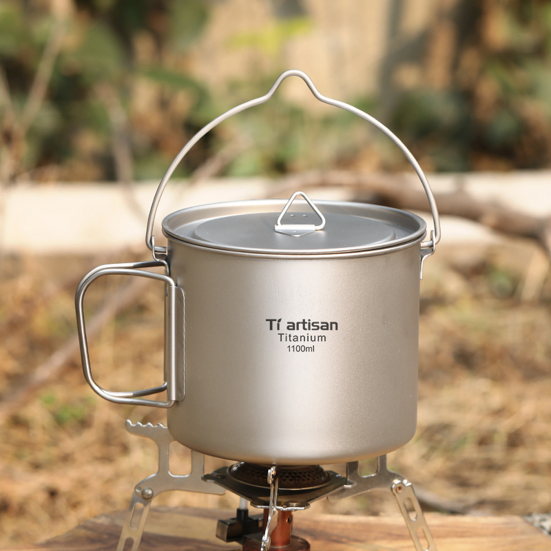 وعاء تخييم من التيتانيوم سعة 1 - مراجعة Camping Cooking Pot With Lid وسعره
