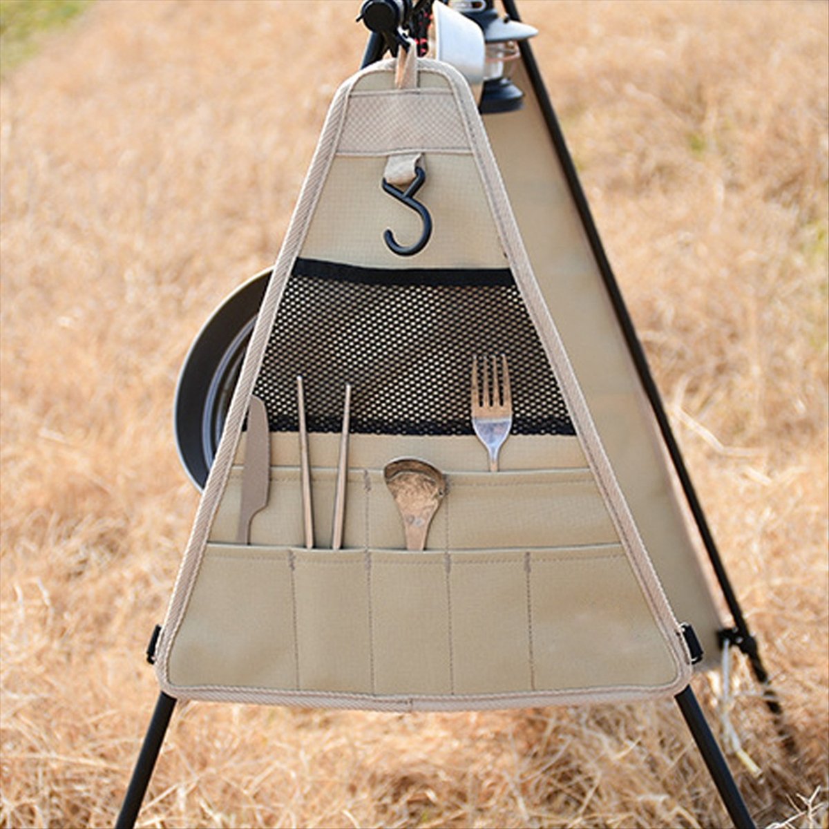 مناسب لحقيبة تنظيم أدوات المطب - مراجعة Camping Cooking Utensil Organizer وسعره