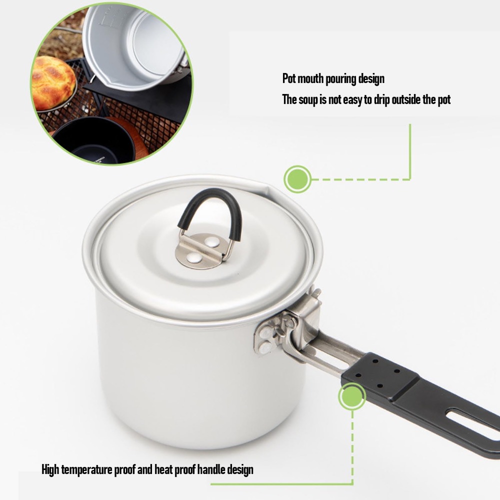 وعاء طهي للتخييم، سعة 770 مل،  - مراجعة Camping Cooking Pot With Lid وسعره