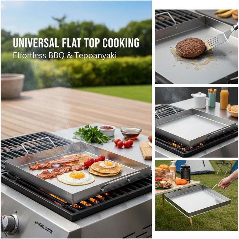 شواية مسطحة عالمية مقاس 18x16  - مراجعة Camping Cooking Pan وسعره