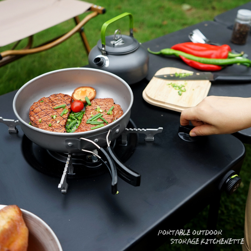 طاولة مطبخ متنقلة للتخييم، محط - مراجعة Camping Outdoor Cooking Table وسعره