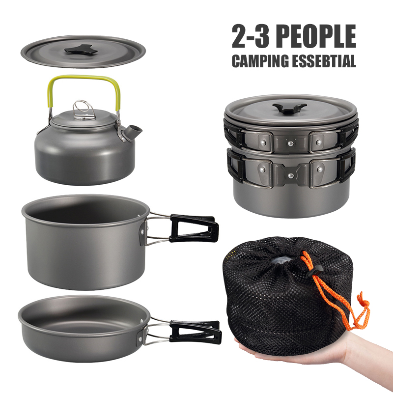 WESTTUNE التخييم طقم حلل استان - مراجعة Camping Cooking Pack وسعره