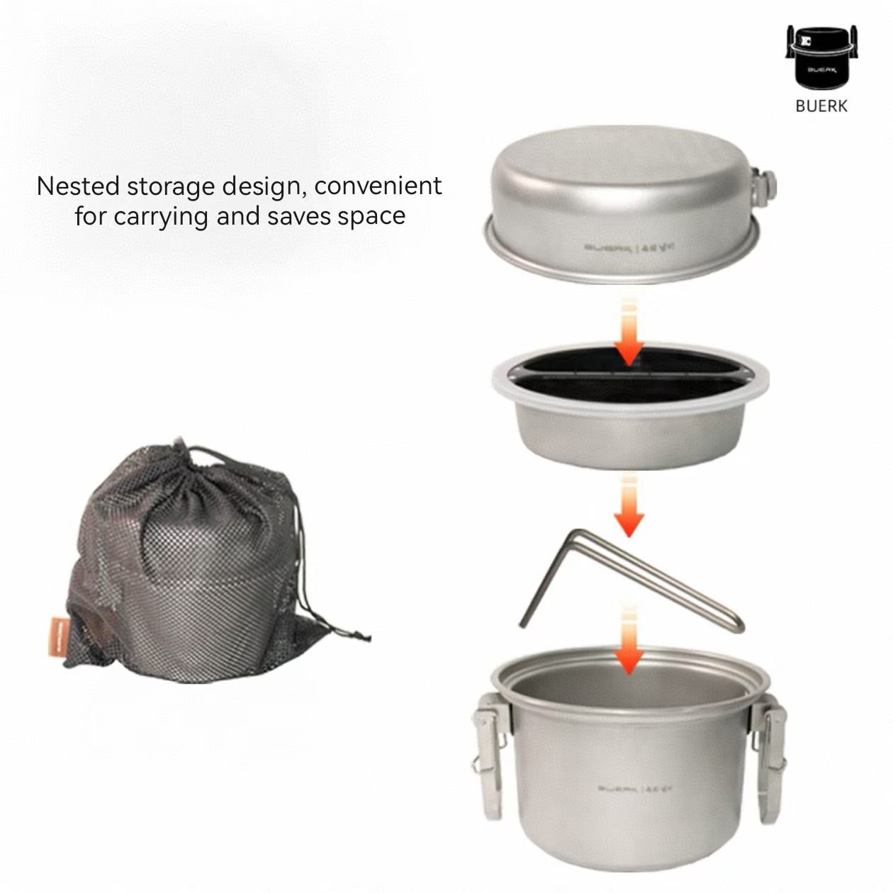 مجموعة أواني طهي ذات ضغط صغير  - مراجعة Camping Cooking Frying Pan وسعره