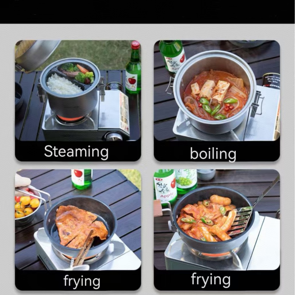 مجموعة أواني طهي ذات ضغط صغير  - مراجعة Camping Cooking Frying Pan وسعره