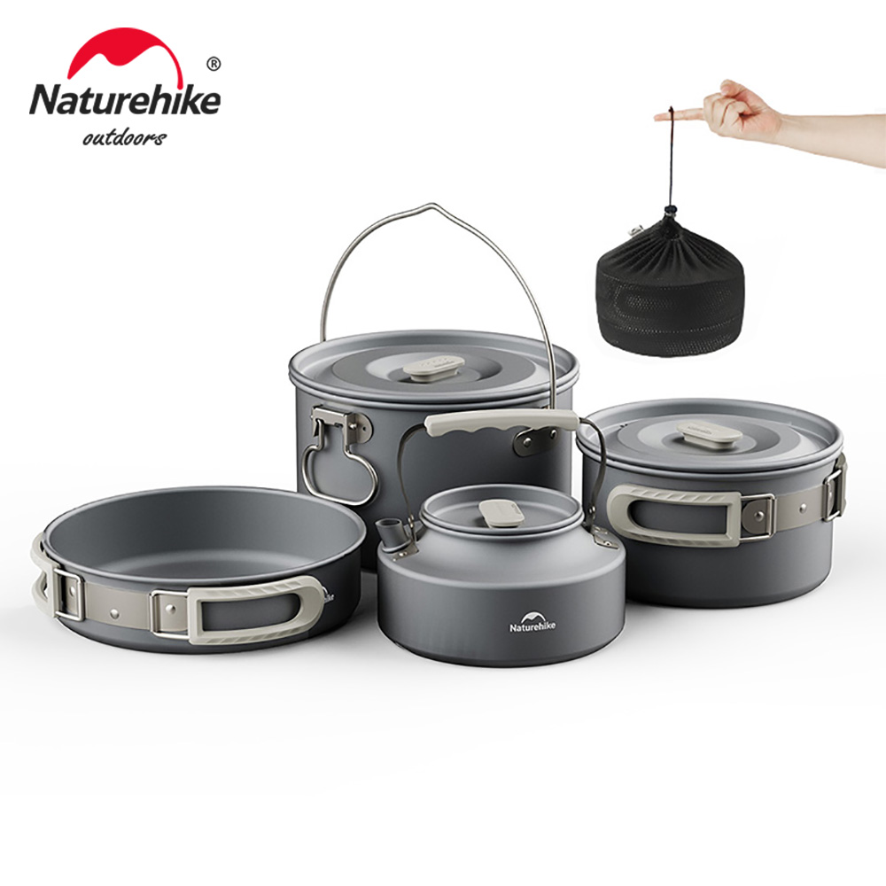 Naturehike التخييم طقم حلل است - مراجعة Camping Cooking Set Jetboil وسعره