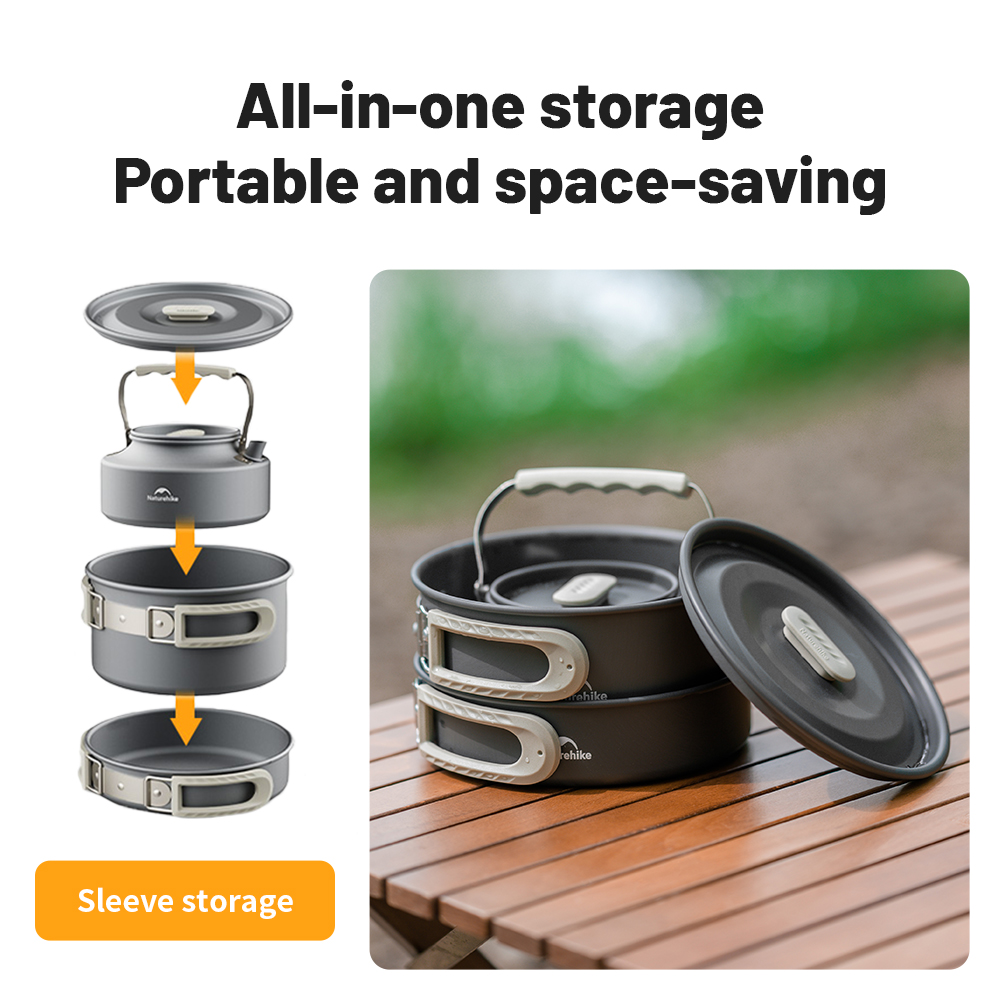 Naturehike التخييم طقم حلل است - مراجعة Camping Cooking Set Jetboil وسعره