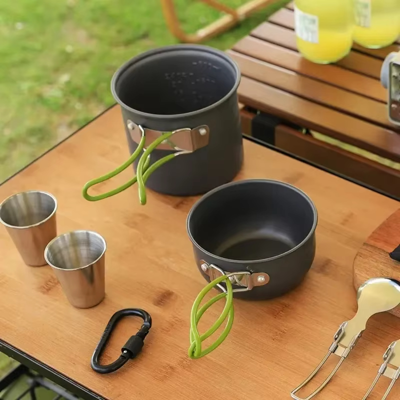 طقم أواني طهي للرحلات الخارجية - مراجعة Camping Cooking Kitchen Set وسعره