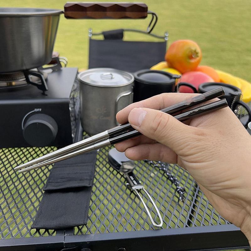 طوي ملعقة عيدان السفر التخييم  - مراجعة Camping Cooking Cutlery Set وسعره