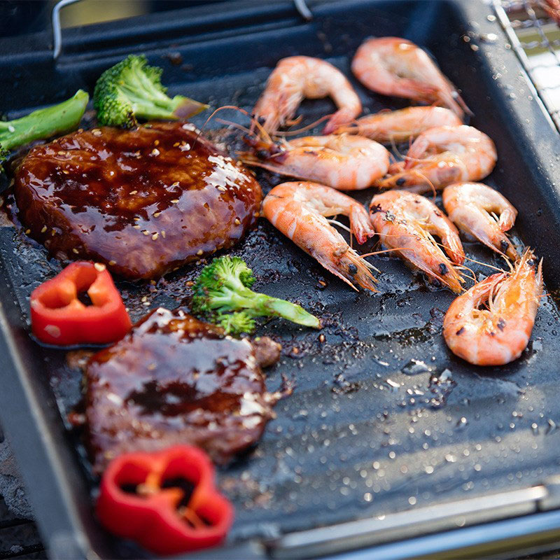 مقلاة شواء مربعة سميكة للاستخد - مراجعة Camping Cooking Pan وسعره