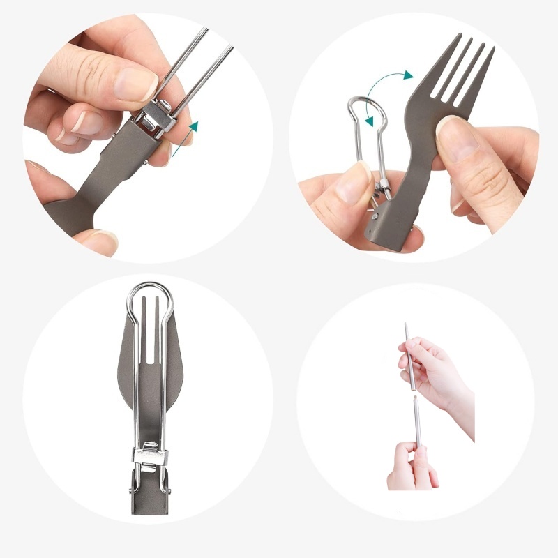 طقم أدوات طعام قابل للطي من ال - مراجعة Camping Cooking Cutlery Set وسعره