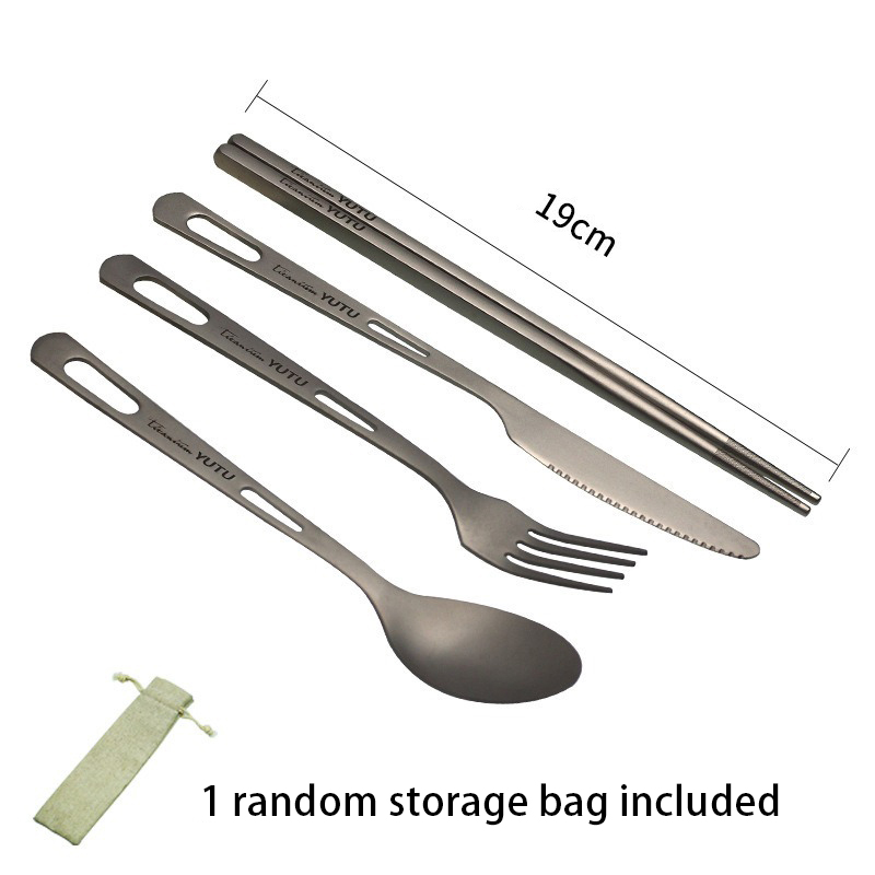 طقم أدوات مائدة من التيتانيوم  - مراجعة Camping Cooking Cutlery Set وسعره
