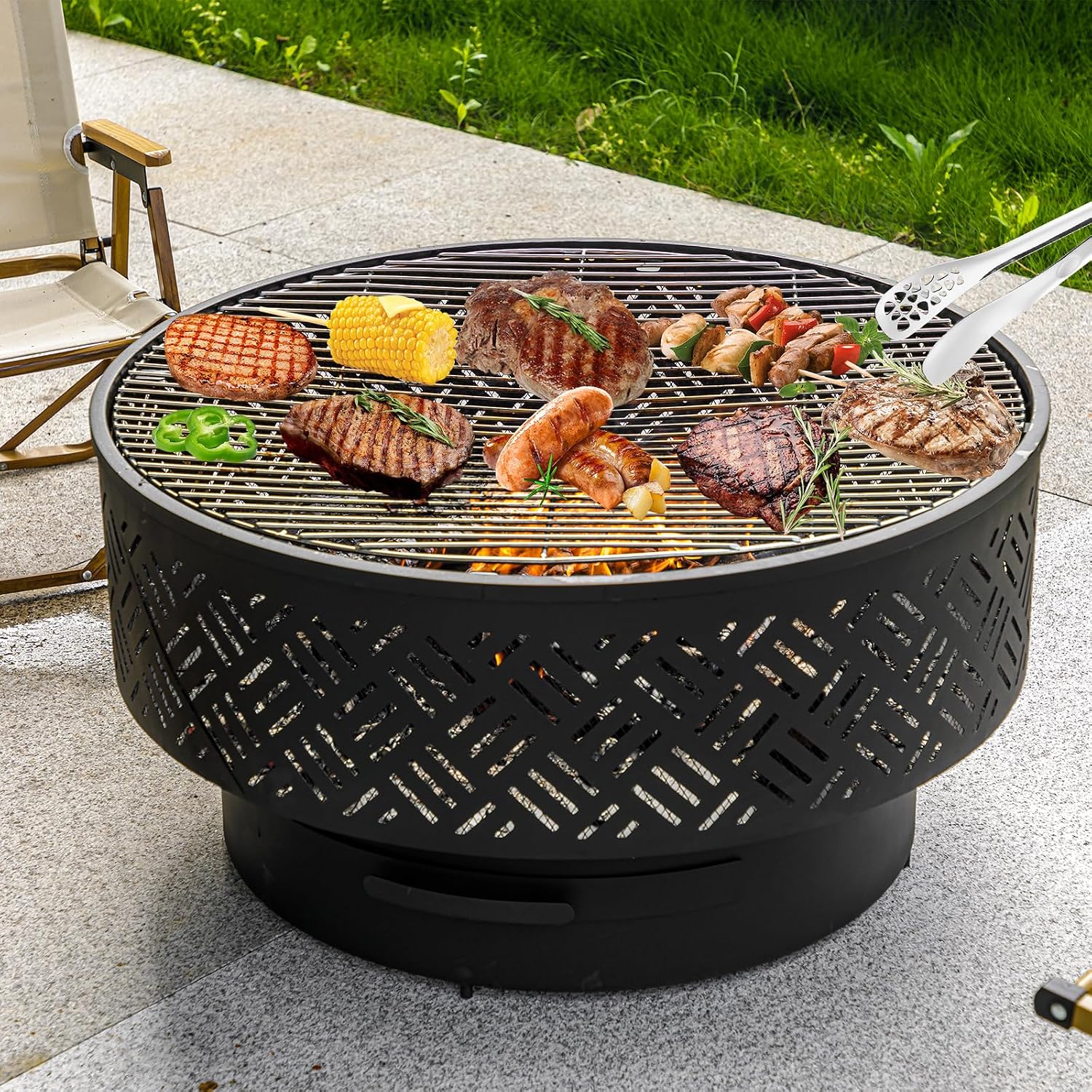 طاولة حفرة نار معدنية مستديرة  - مراجعة Camping Cooking Pack وسعره