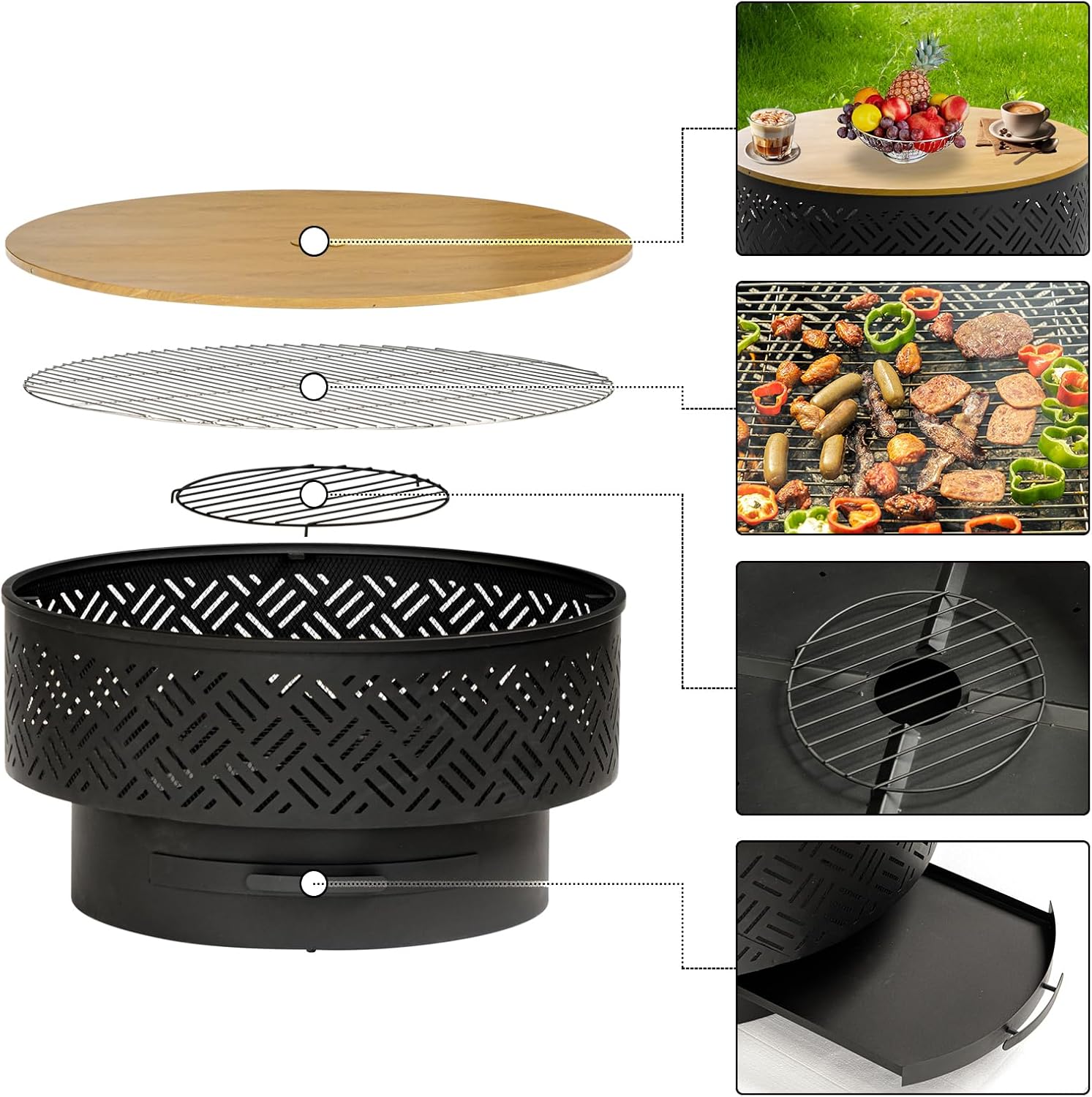 طاولة حفرة نار معدنية مستديرة  - مراجعة Camping Cooking Pack وسعره