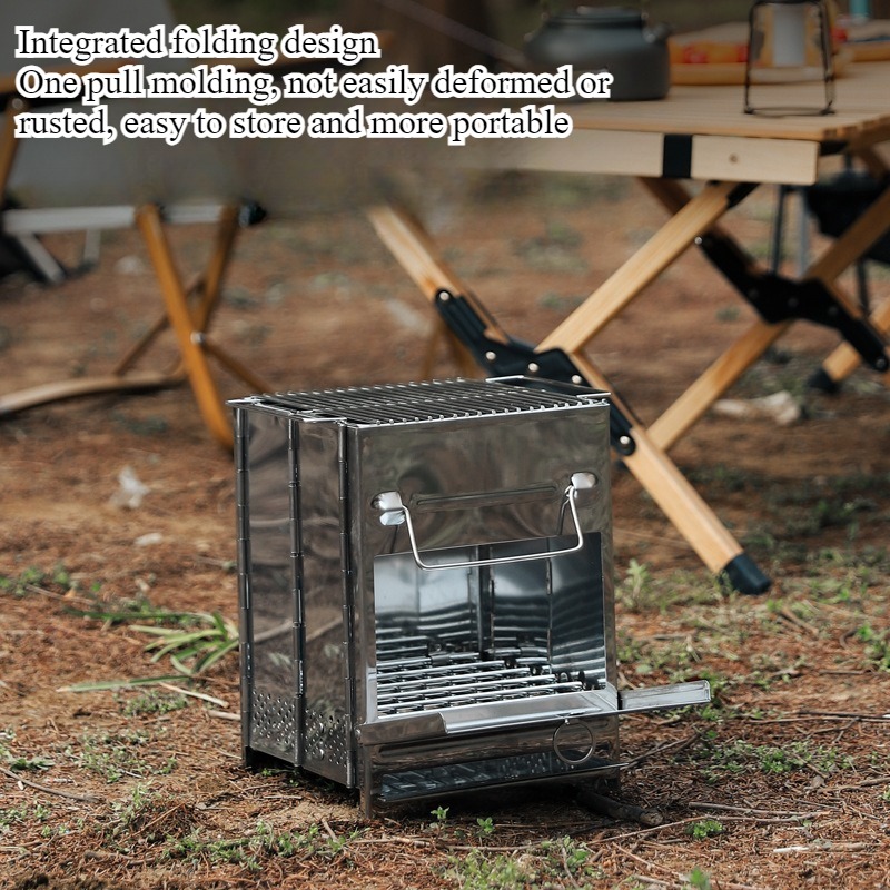 موقد شواء خارجي خفيف الوزن للغ - مراجعة Camping Cooking Wood Stove وسعره