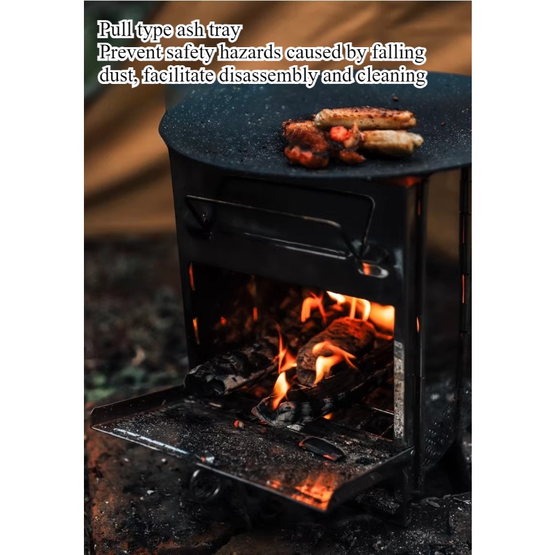 موقد شواء خارجي خفيف الوزن للغ - مراجعة Camping Cooking Wood Stove وسعره