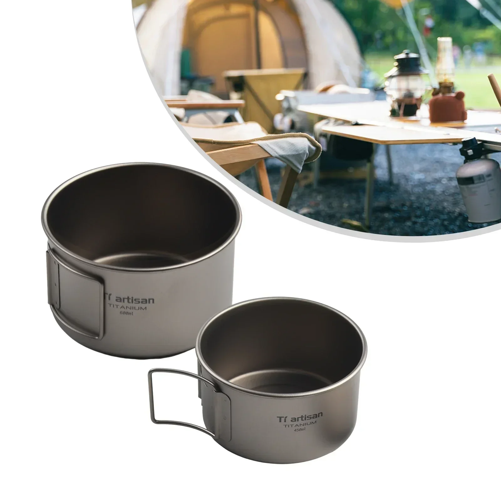 وعاء التيتانيوم مع مقبض قابل ل - مراجعة Camping Cooking Pot With Lid وسعره